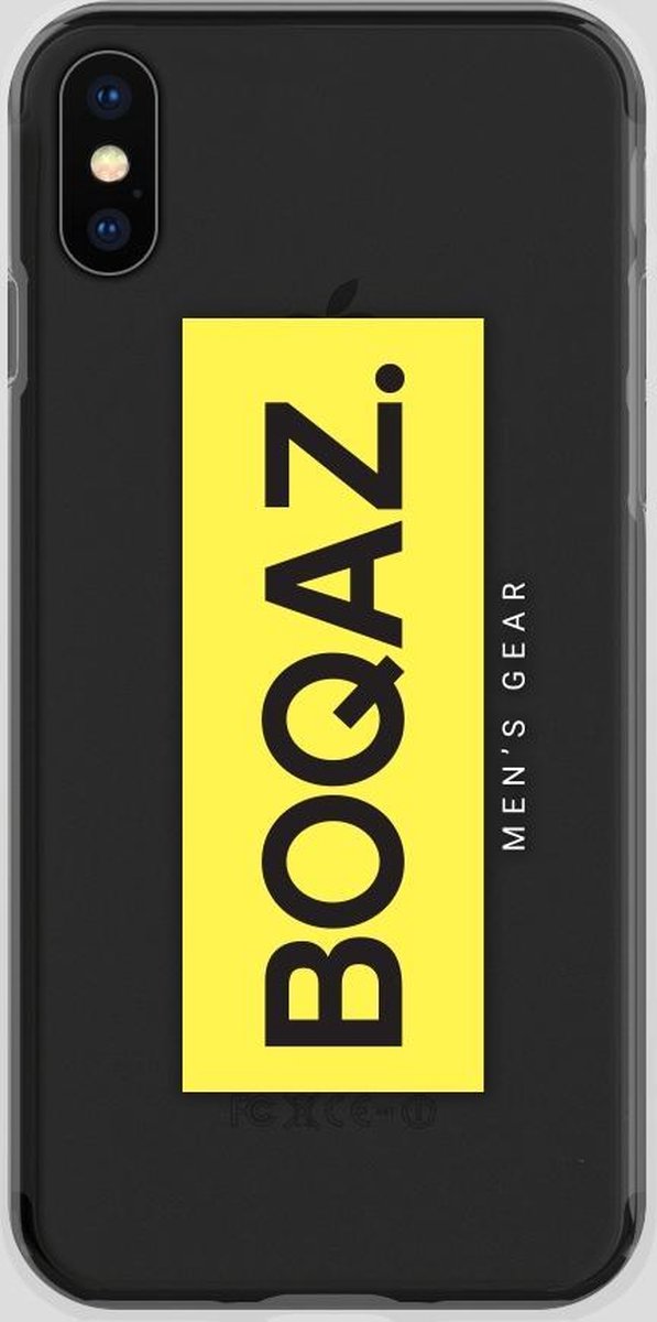 BOQAZ. iPhone XS Max hoesje - Labelized Collection - Yellow print BOQAZ
