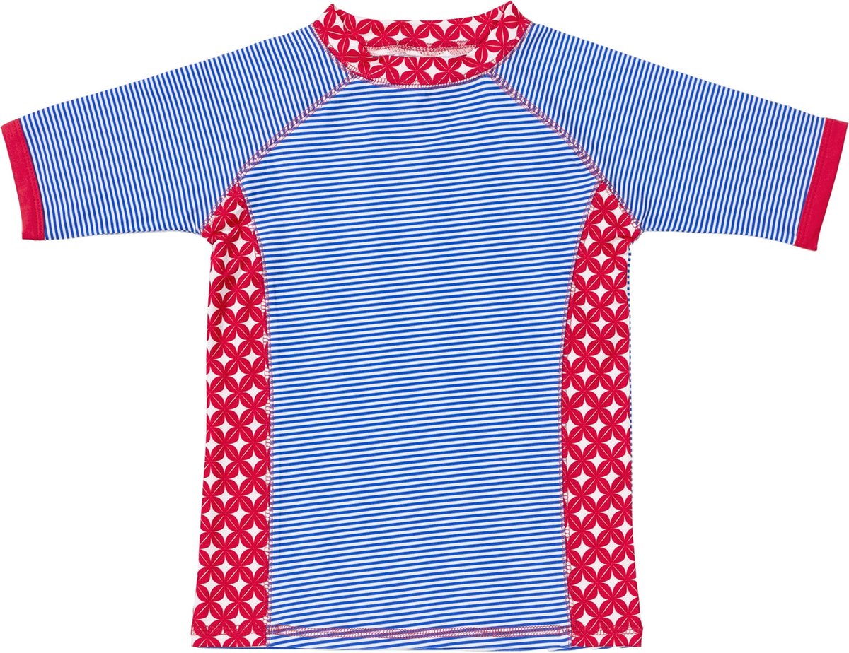 Ducksday - UV shirt - korte mouwen - unisex - Blue stripe - UPF50+ - PFAS vrij - 12 jaar - 152