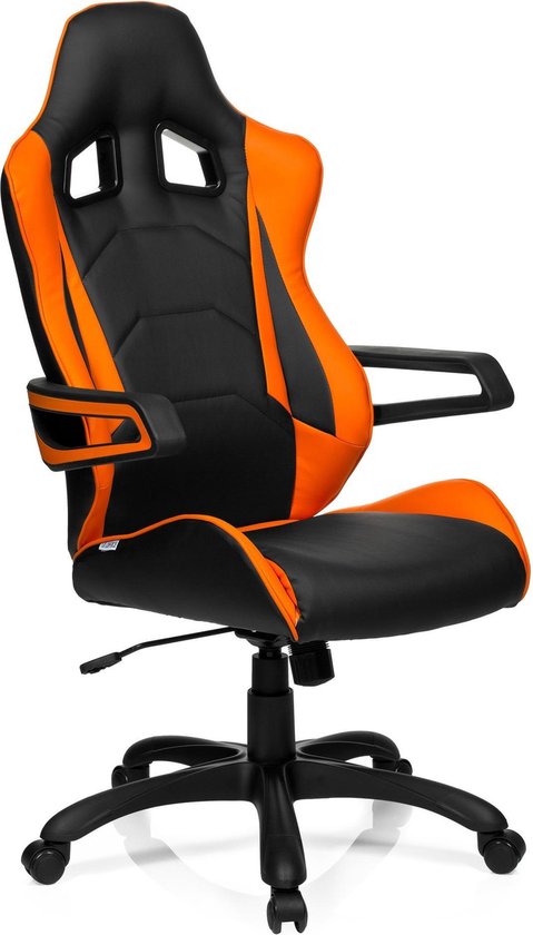 hjh office Racer Pro I PU - Bureaustoel - Leder - Zwart / oranje