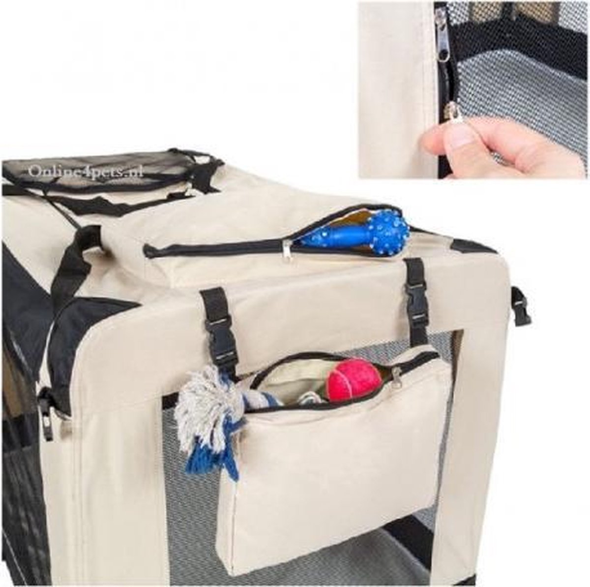 Topmast reisBench nylon Bench honden Bench S Beige 60x42x42cm