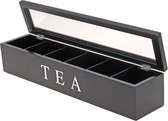 Boîte à thé Coffret de thé noir avec 6 compartiments