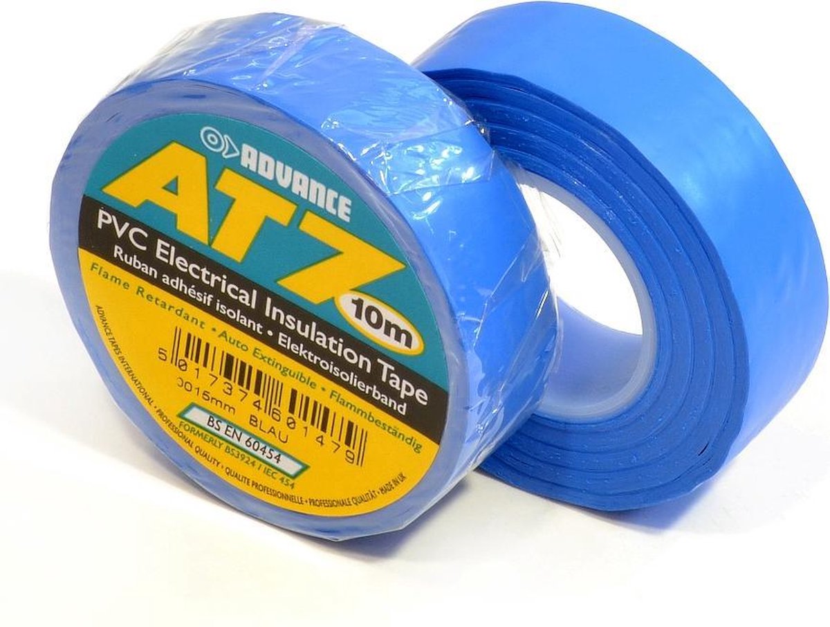 Advance AT7 PVC tape 19mm x 20m blauw