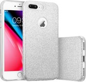 Hoesje geschikt voor iPhone 8 Plus / 7 Plus - Glitter Back Cover Bling Siliconen Case Hoes Zilver