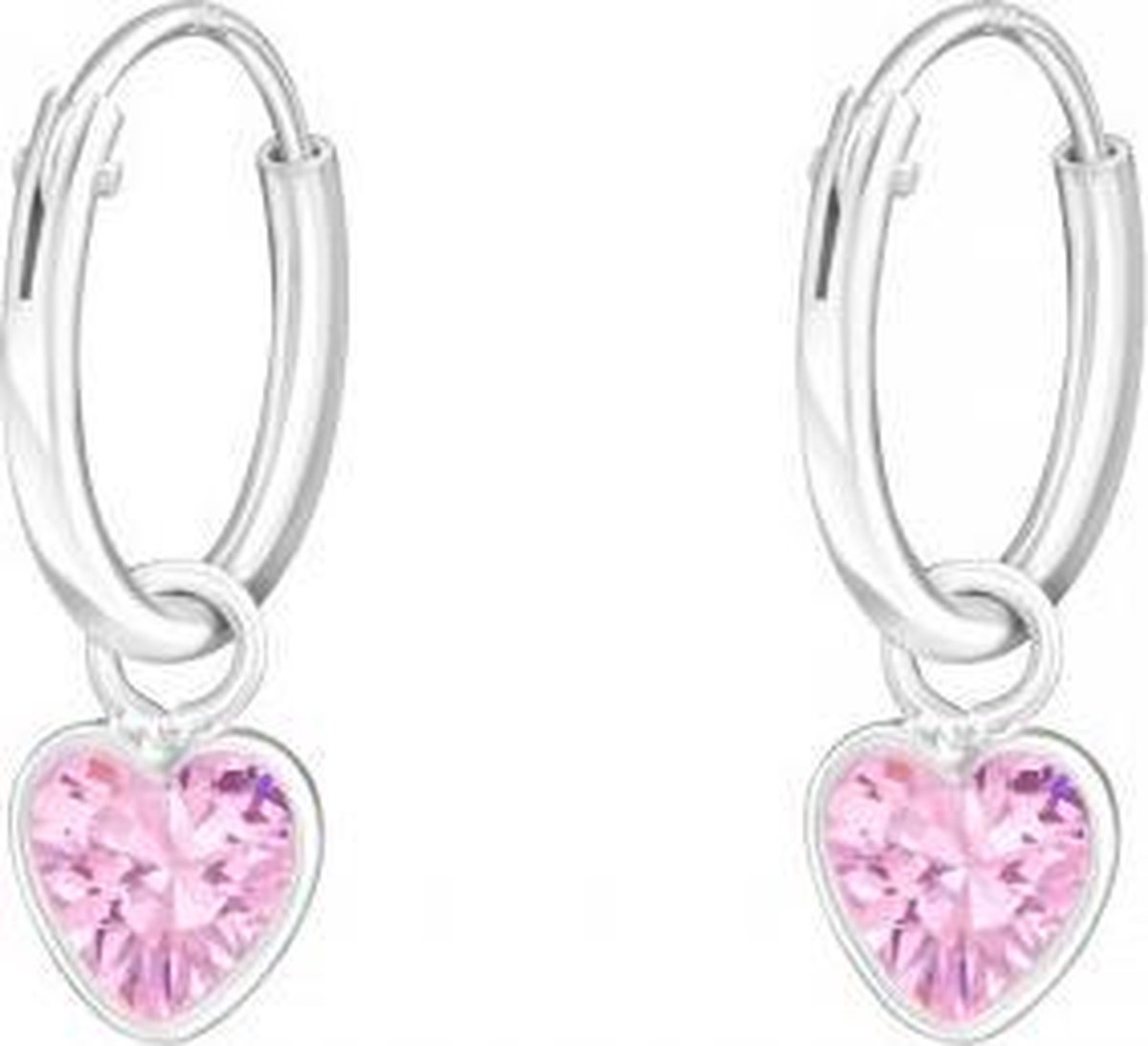 Little Bijoux oorringen-hangertje hart roze