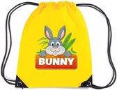 Bunny het Konijn rijgkoord rugtas / gymtas - geel - 11 liter - voor kinderen