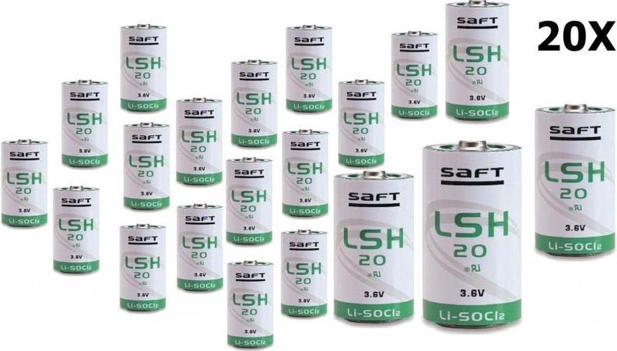 20 Stuks - SAFT LSH 20 D-formaat Lithium batterij 3.6V