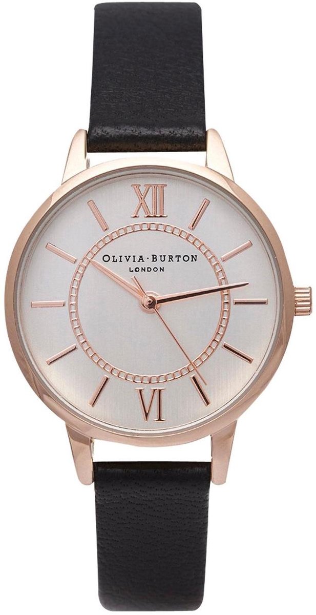 Olivia Burton Wonderland Black Gold OB15WD59 - Horloge - Leer - gGoud - 30mm