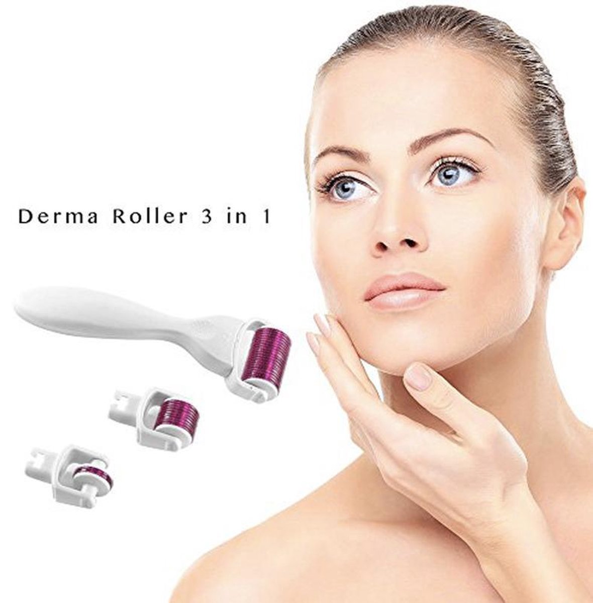 3 in 1 Derma Roller Kit Micro Naalden | 1200/1.5mm, 600/1.0mm, 180/0.5mm | Gezichts- en huidverzorging | 3 in 1 Roze