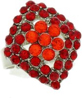 Verstelbare ring met rode stenen