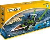 Twickto bouwset - speelvoertuig -  De haven - boten - 237 delig - groen en grijs