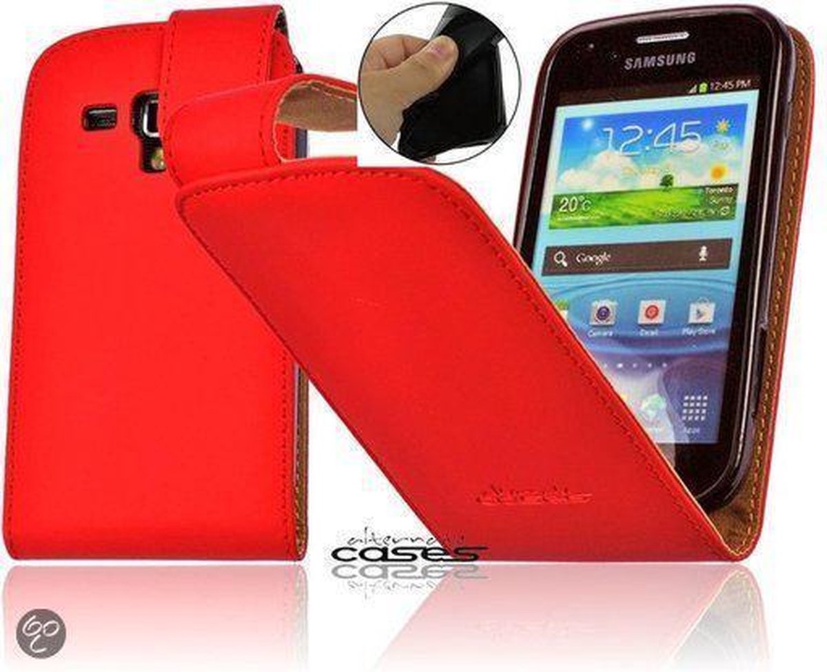Flex-Line Flip Case Cover Hoesje Samsung Galaxy Trend S7560 Rood