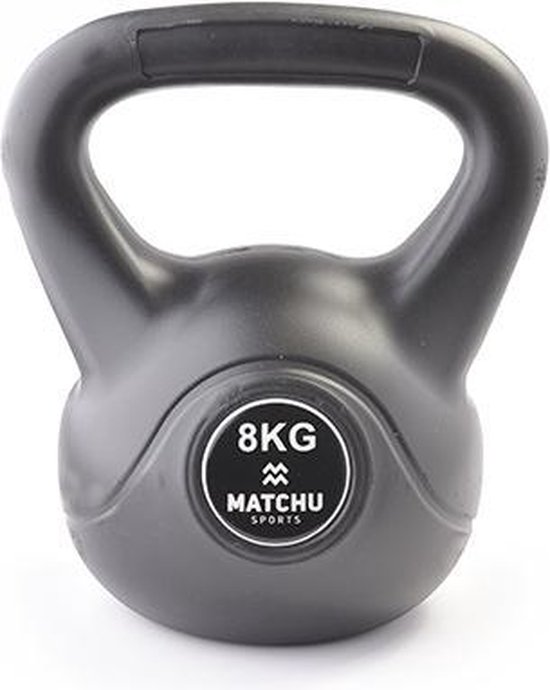 Matchu Sports - Kettlebell - Full body workout - Kettlebell 8kg - Afslanken - Zwart
