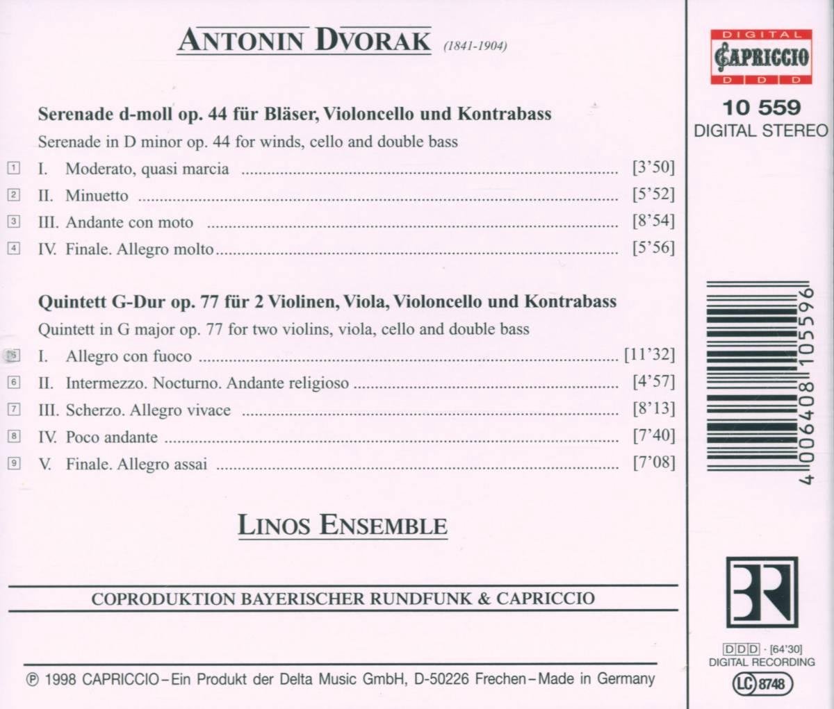 Dvorak Serenade For Winds, String (CD), Linus Ensemble Muziek