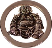 Quiges - Munthouder Munt 33mm Boeddha Rosegoudkleurig - EPR045