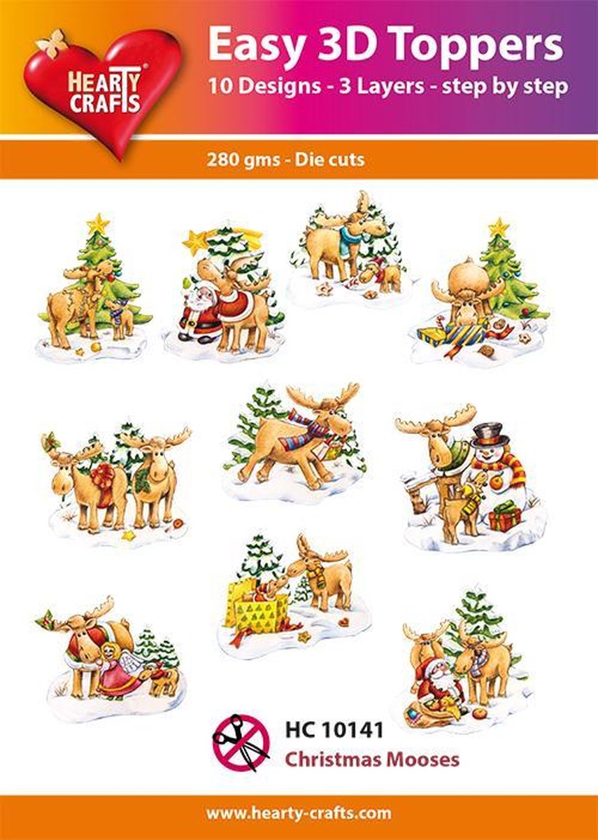 Easy 3D Toppers Kerst Elanden - HC10141