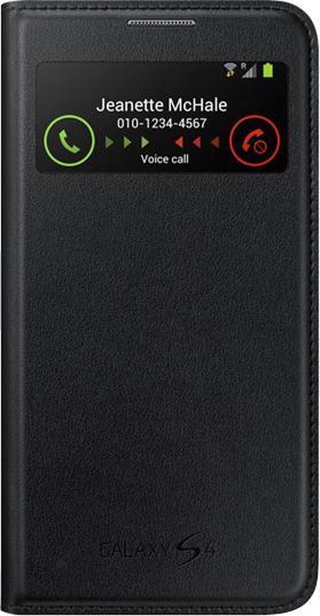 Samsung S View Cover Leder voor Samsung Galaxy S4 - Zwart
