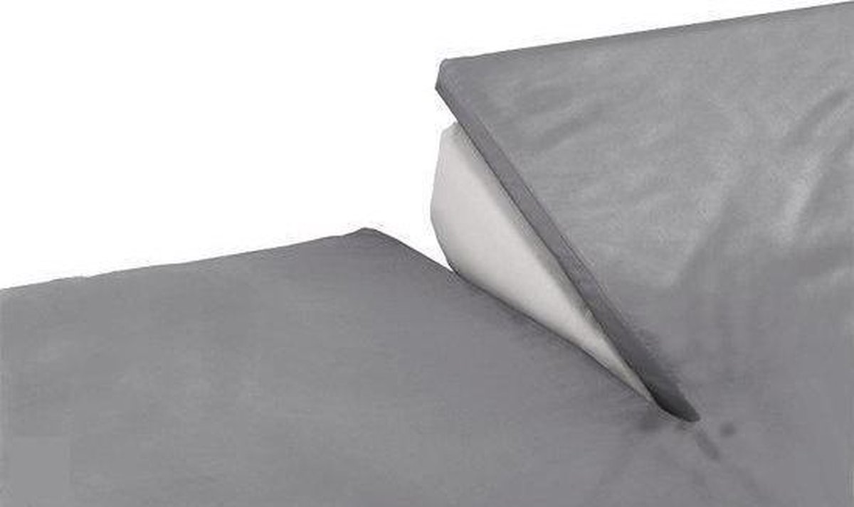 Topcover katoen 180 x 220 Antraciet BI-inkeping enkel - tot 8 cm matrashoogte - Nightkiss