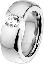 The Jewelry Collection Ring Zirkonia - Staal