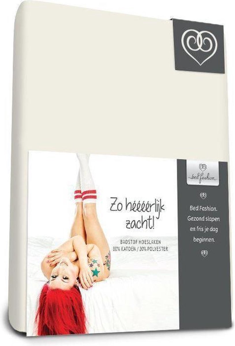 Badstof stretch hoeslaken Creme - 70 x 200 cm - Beige