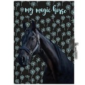 Animal Pictures Zwart Paard  - Dagboek - 15 x 20 cm - Inclusief slotje