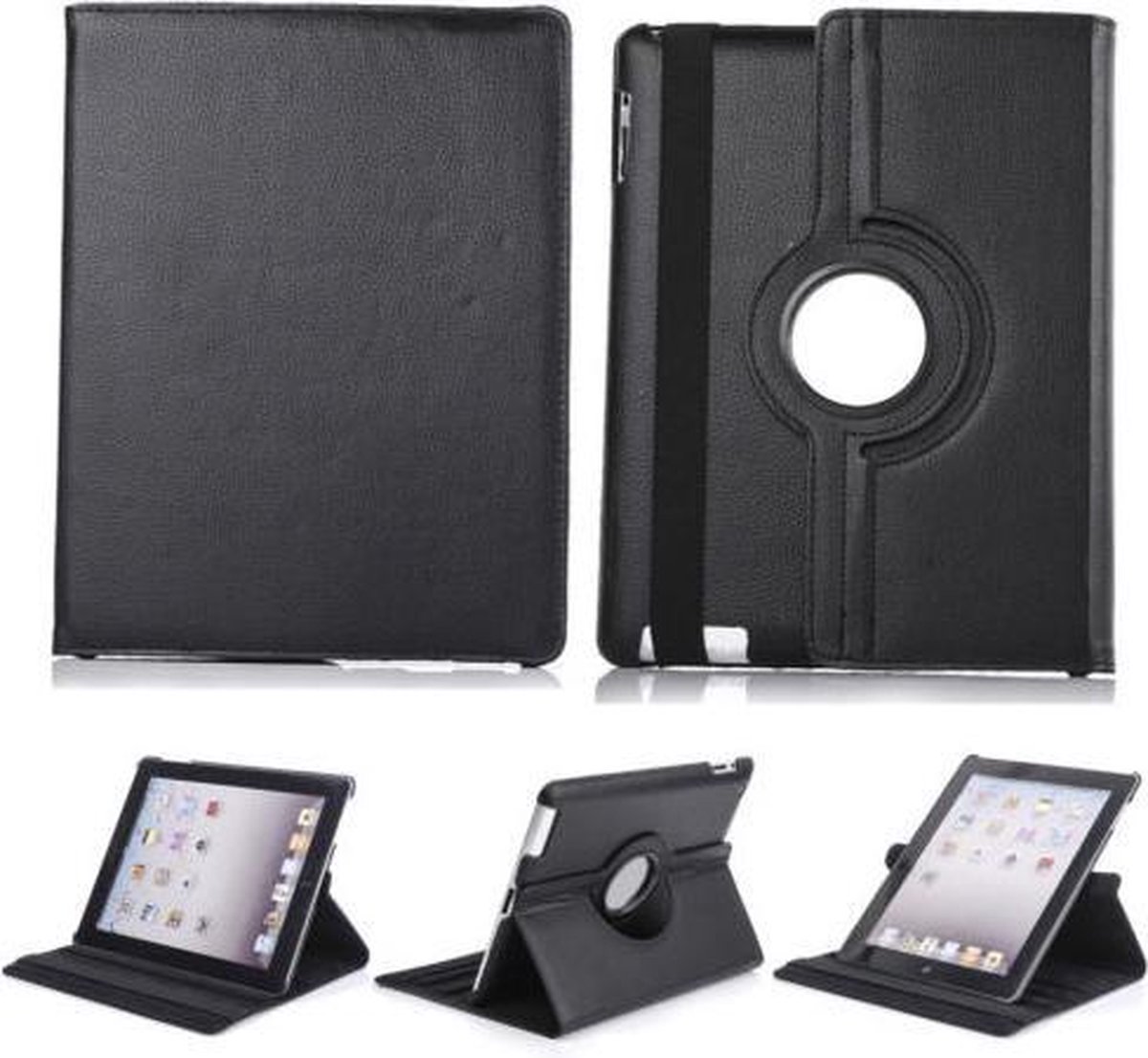 SMH Royal - iPad Air 2 Hoes Cover Multi-stand Case 360 graden draaibare Beschermhoes - Zwart