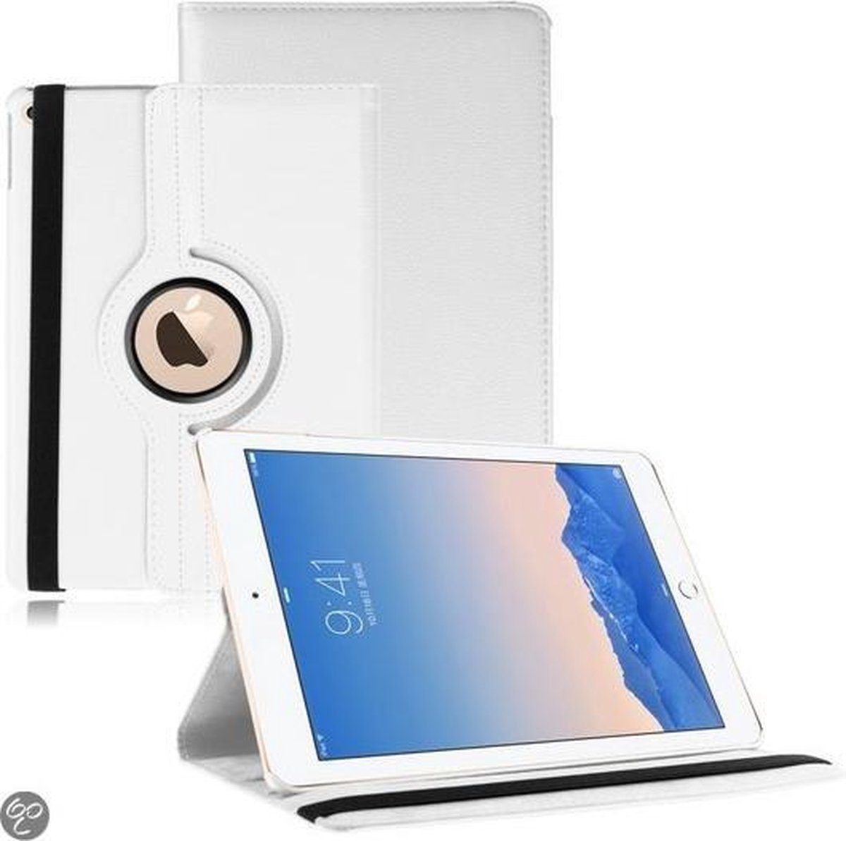 SMH Royal - Geschikt voor iPad Air 2 Hoes Cover Multi-stand Case 360 graden draaibare Beschermhoes - Wit