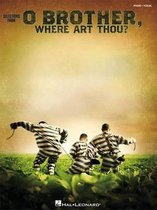 Omslag van de bladmuziek 'O Brother, Where Art Thou?' met drie mannen in gestreepte gevangenispakken die met kettingen lopen op een groen veld.