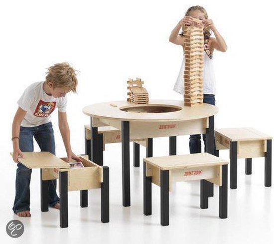 Kindertafel rond met 4 zitbankjes | bol.com