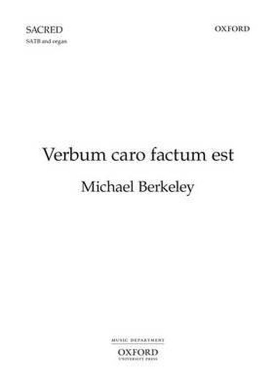 Verbum caro factum est, Michael Berkeley | 9780193354043 | Boeken | bol.com
