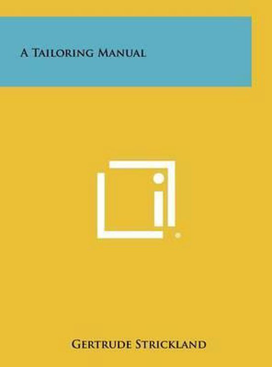 A Tailoring Manual - cover