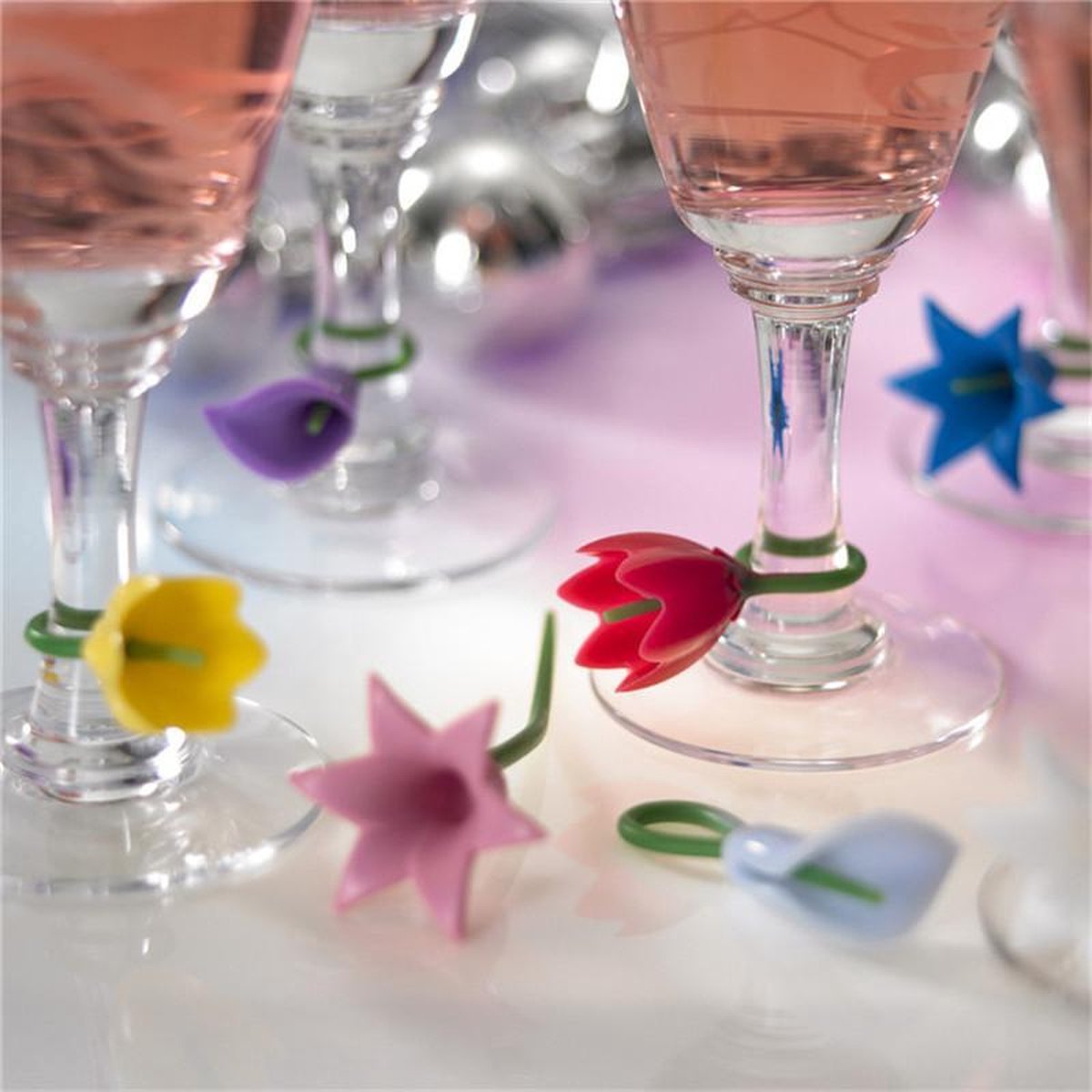 glasmarkers Bloemen - 6 stuks