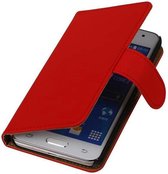 Bookstyle Wallet Case Hoesje voor Galaxy Core II G355H Rood