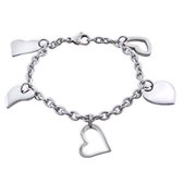 Bracelet Amanto Caran - Femme - Acier 316L - Charm Coeur - 18 cm