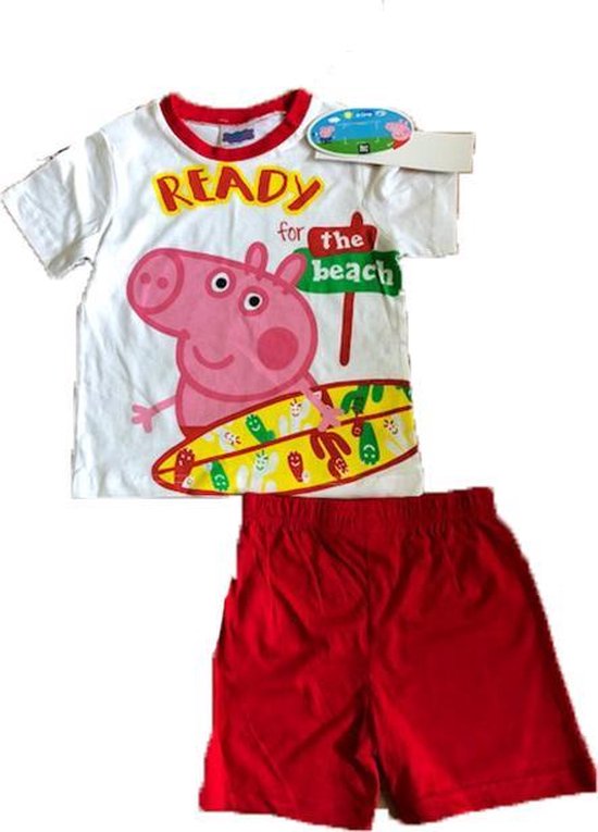 Peppa Pig rode pyjama/shortama maat 128
