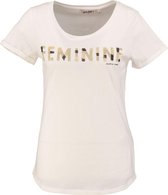 Garcia zacht stevig off white shirt met pailletten Maat - L