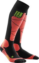 CEP Ski Merino compressiesokken (zwart/koraal)