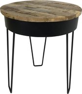 Housevitamin Happy Home Furniture -Zwart Metalen Ronde Bijzettafel - h 55 cm