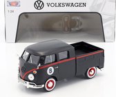 Volkswagen T1 Type 2 Pickup (Zwart) 1/24 Motor Max - Modelauto - Schaalmodel - Model auto