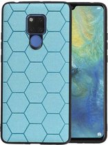 Hexagon Hard Case - Telefoonhoesje - Backcover Hoesje - achterkant hoesje - Geschikt voor Huawei Mate 20 X - Blauw