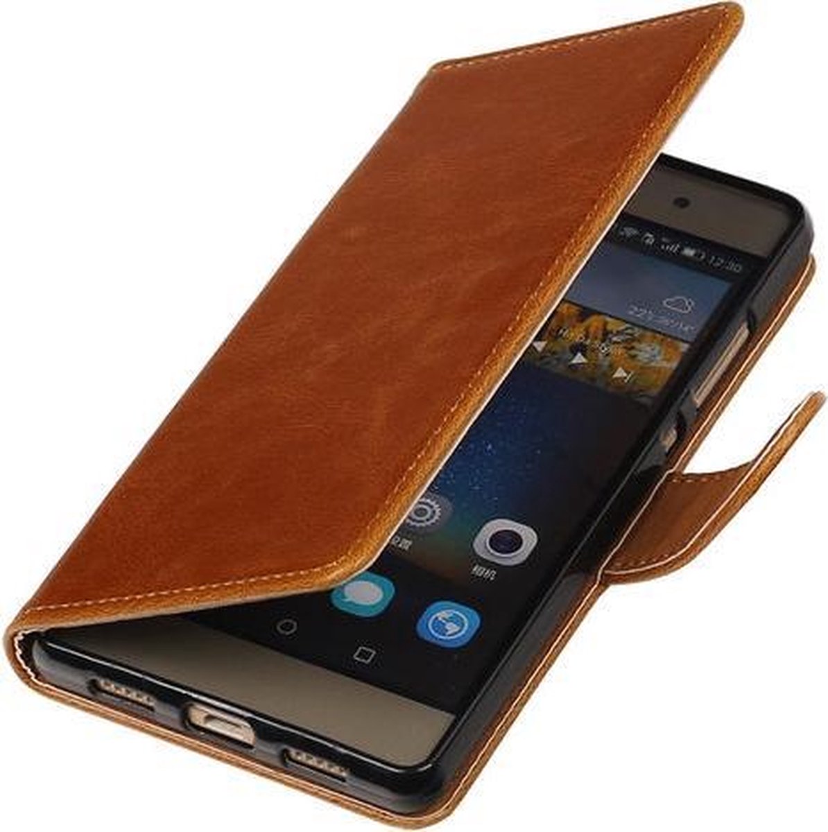 Bruin Pull-Up PU booktype wallet hoesje voor Samsung Galaxy C7