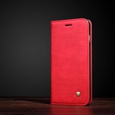 PU Leren Gesp Wallet iPhone X - Rood