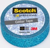 18x Scotch Expressions glitter tape, 15mmx5 m, blauw