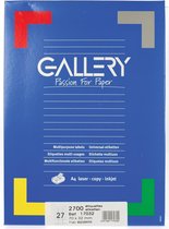 6x Gallery witte etiketten 70x32mm (bxh), rechte hoeken, doos a 2.700 etiketten