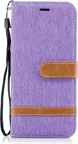 Denim Book Case - Samsung Galaxy S9 Hoesje - Paars