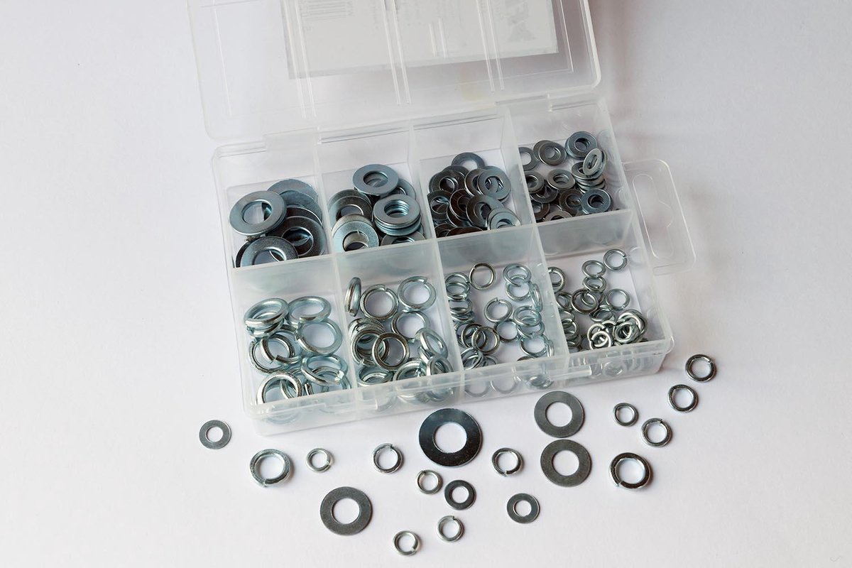 sluitring en veerring assortiment 210-delig in assortimentsdoos