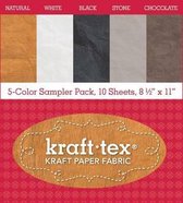 Kraft-Tex Sampler 5-Colors Original Unwashed: Kraft Paper Fabric, 10-Sheets 8.5'' X 11''
