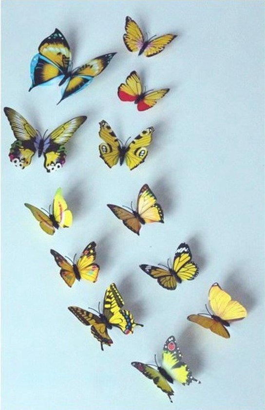 Autocollant Muursticker papillon 3D / Décoration murale pour