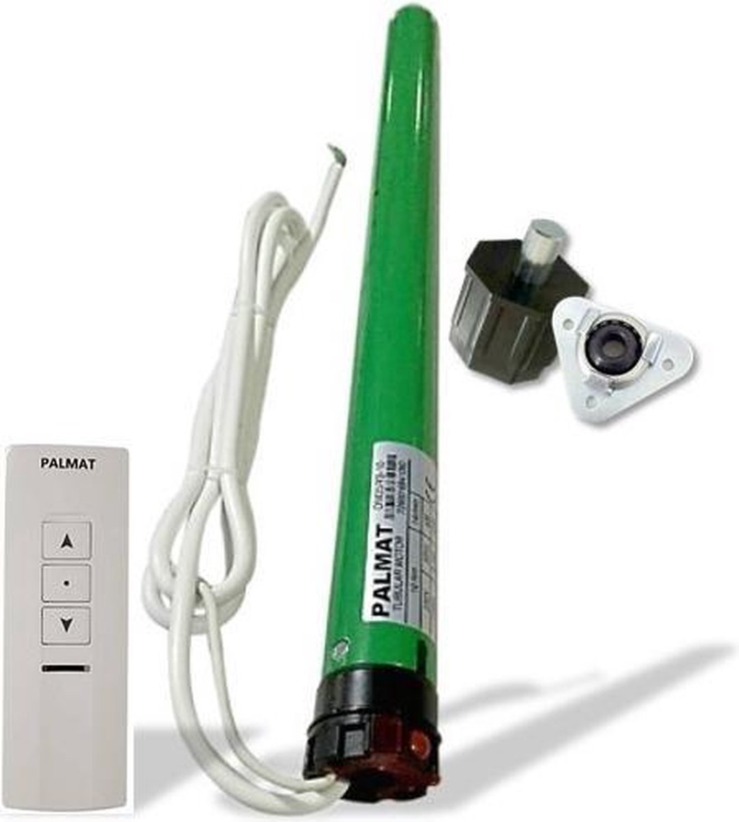 PALMAT Draadloze Rolluikmotor met afstandsbediening en kunststof lagerplug (buis van 40 mm, 10 Nm)