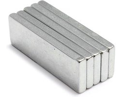5x Super Magneten BlokMagneten 25 x 8 x 2 mm Neodymium N52 Vernikkeld