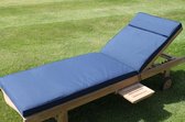 Tuinkusssen voor ligstoel met afneembare hoes Blauw - 60x198x6 cm